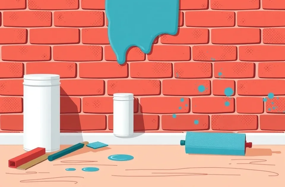 Outils de peinture disposés dans l'ordre des étapes du chantier